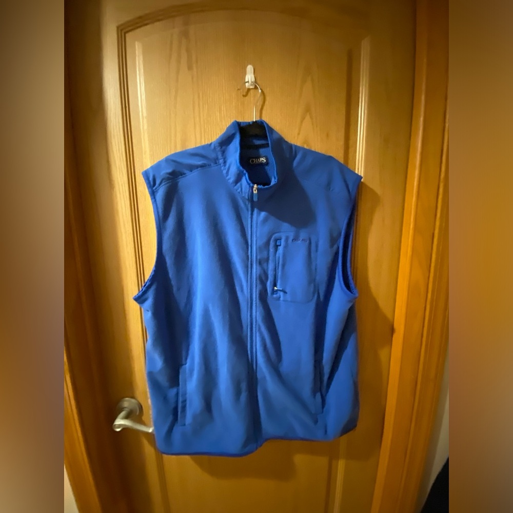 CHAPS Men’s Size XXL 2XL Full Zip Up Vest with Chest & Side Pockets